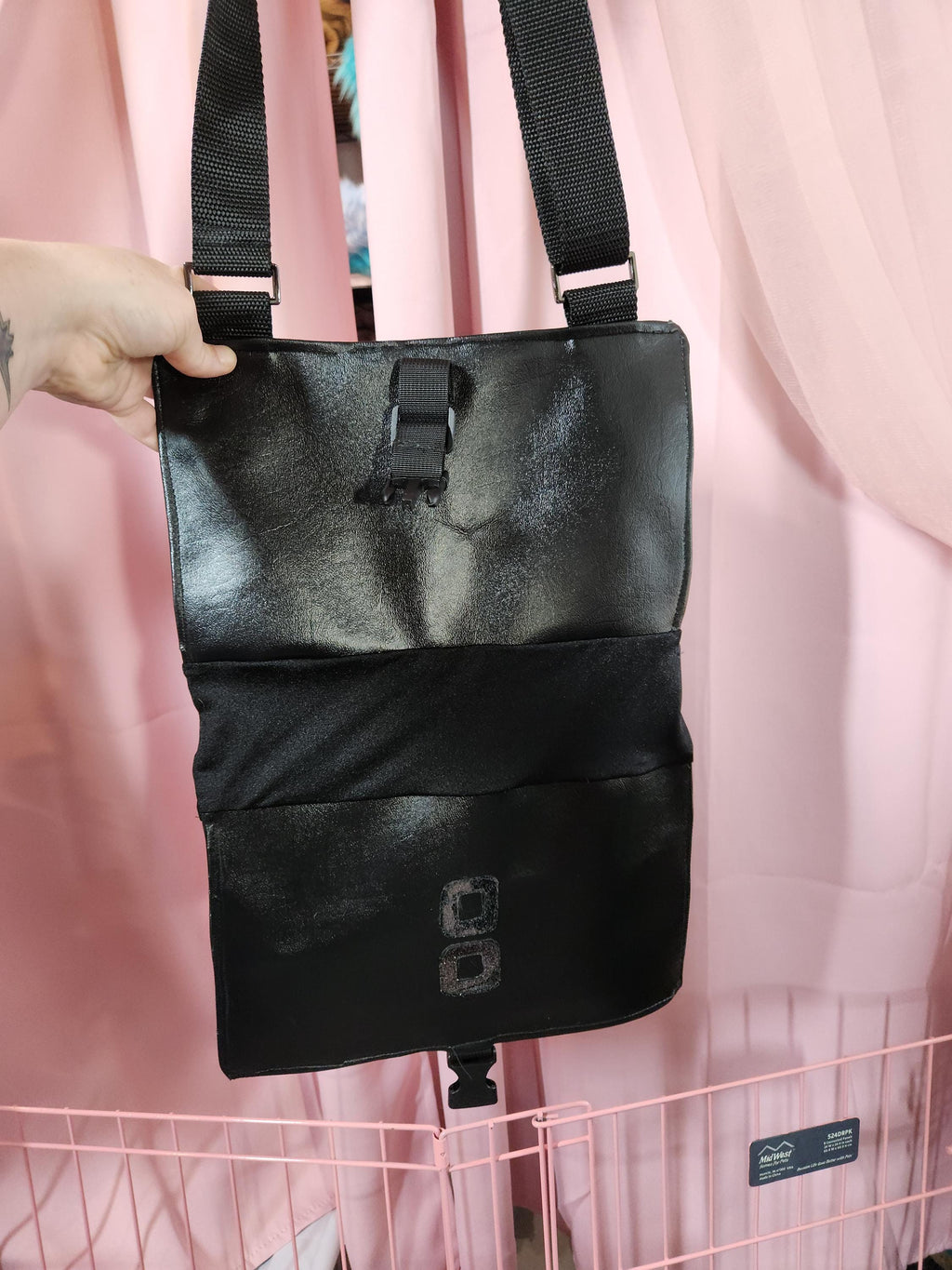 DS Lite Ita Bag with 20cm Doll Pouch - Black - Pick CUSTOM Screen Backgrounds!