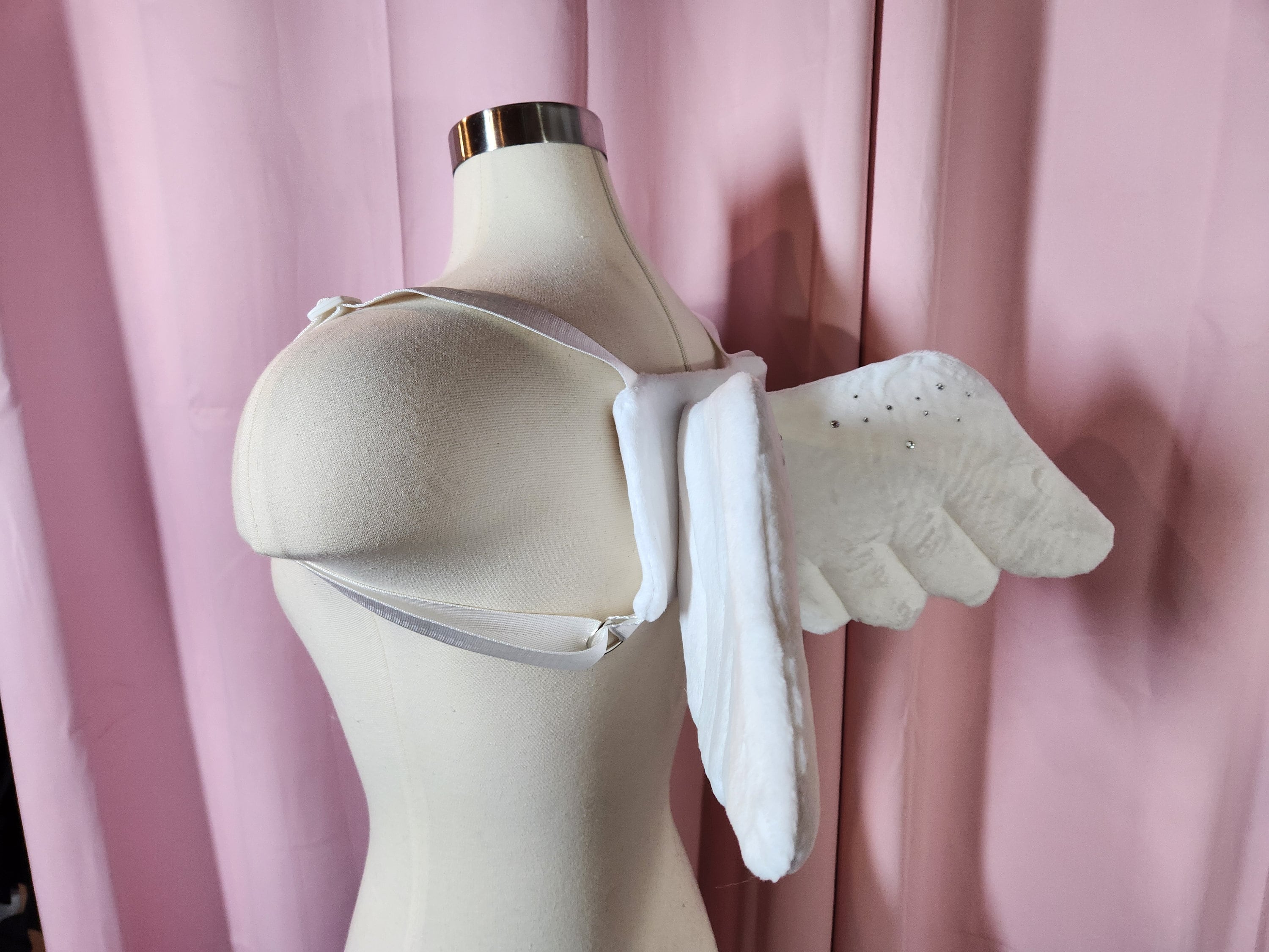 Plush Rhinestone Chibi Angel Wings