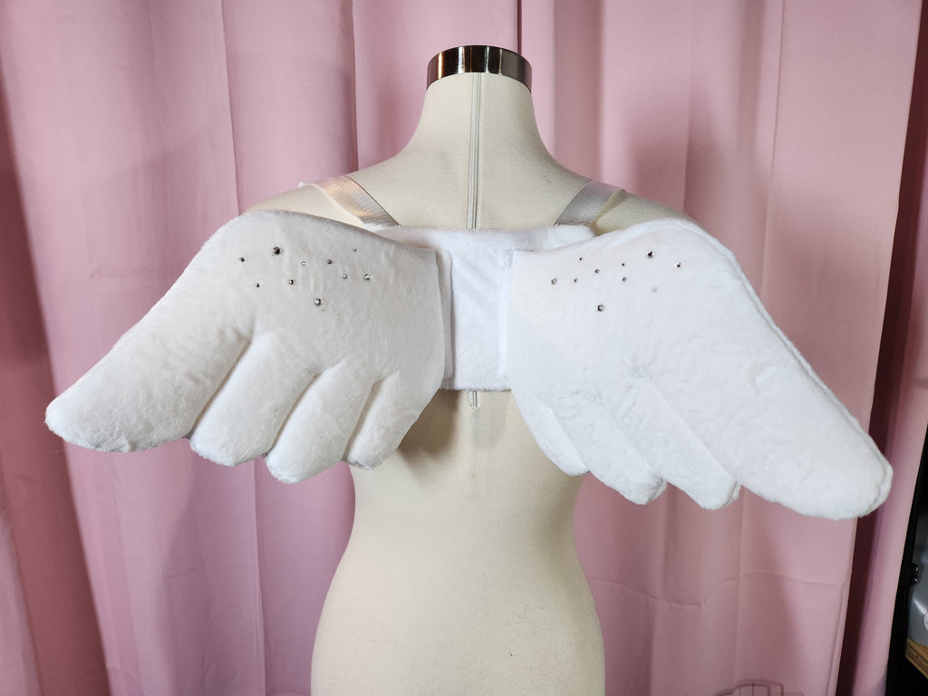 Plush Rhinestone Chibi Angel Wings